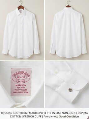 BROOKS BROTHERS | MADISON FIT | 16 1/2-35 | NON-IRON | SUPIMA COTTON